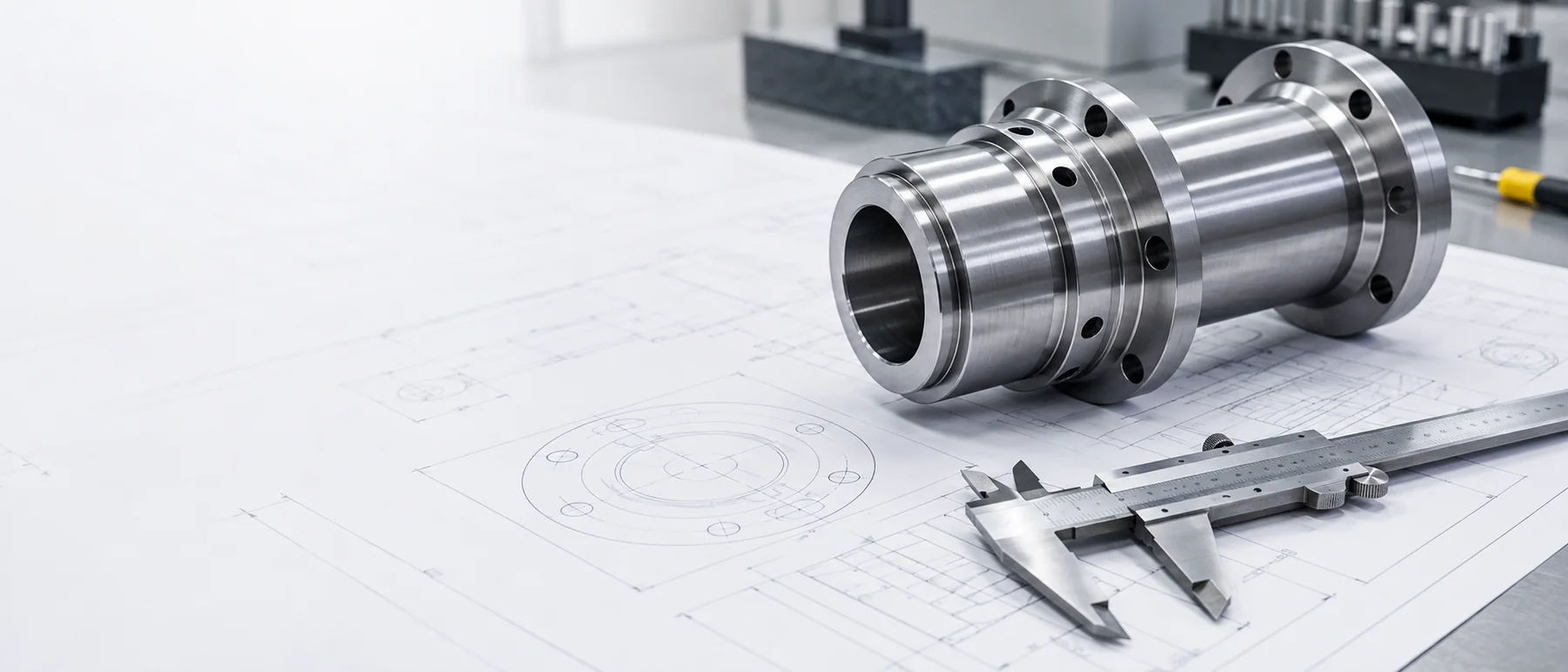 Precision-machined industrial component prepared for technical inspection