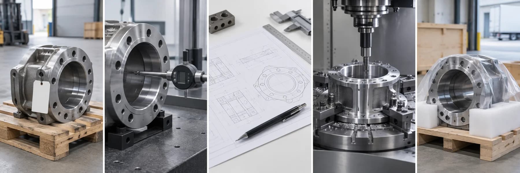 Five stages of an industrial component repair and reconditioning project